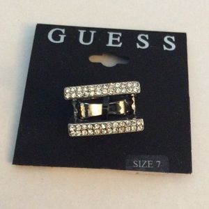 Guess Double Pave Ring Size 7 NWT